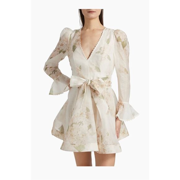 Zimmermann Balance Floral Linen-Silk Minidress AU 4 / US size 12 - Picture 2 of 16